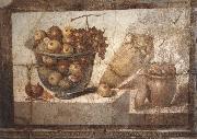 unknow artist Kristallschussel with fruits Wandschmuch out of the villa di Boscoreale Sweden oil painting reproduction